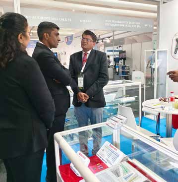 Mr Satish Kumar Sivan at the India Pavilion interacting with visitors