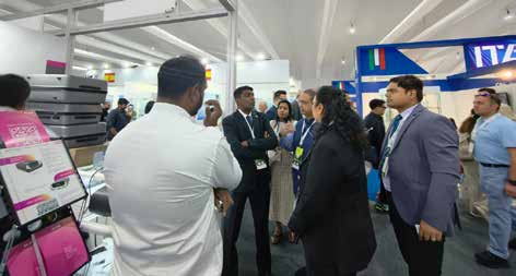Mr Satish Kumar Sivan at the India Pavilion interacting with visitors