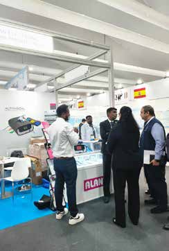 Mr Satish Kumar Sivan at the India Pavilion interacting with visitors