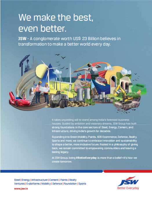 Chart showing JSW - A conglomerate worth US$ 23 Billion believes in