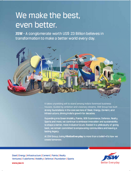 Chart showing JSW - A conglomerate worth US$ 23 Billion believes in