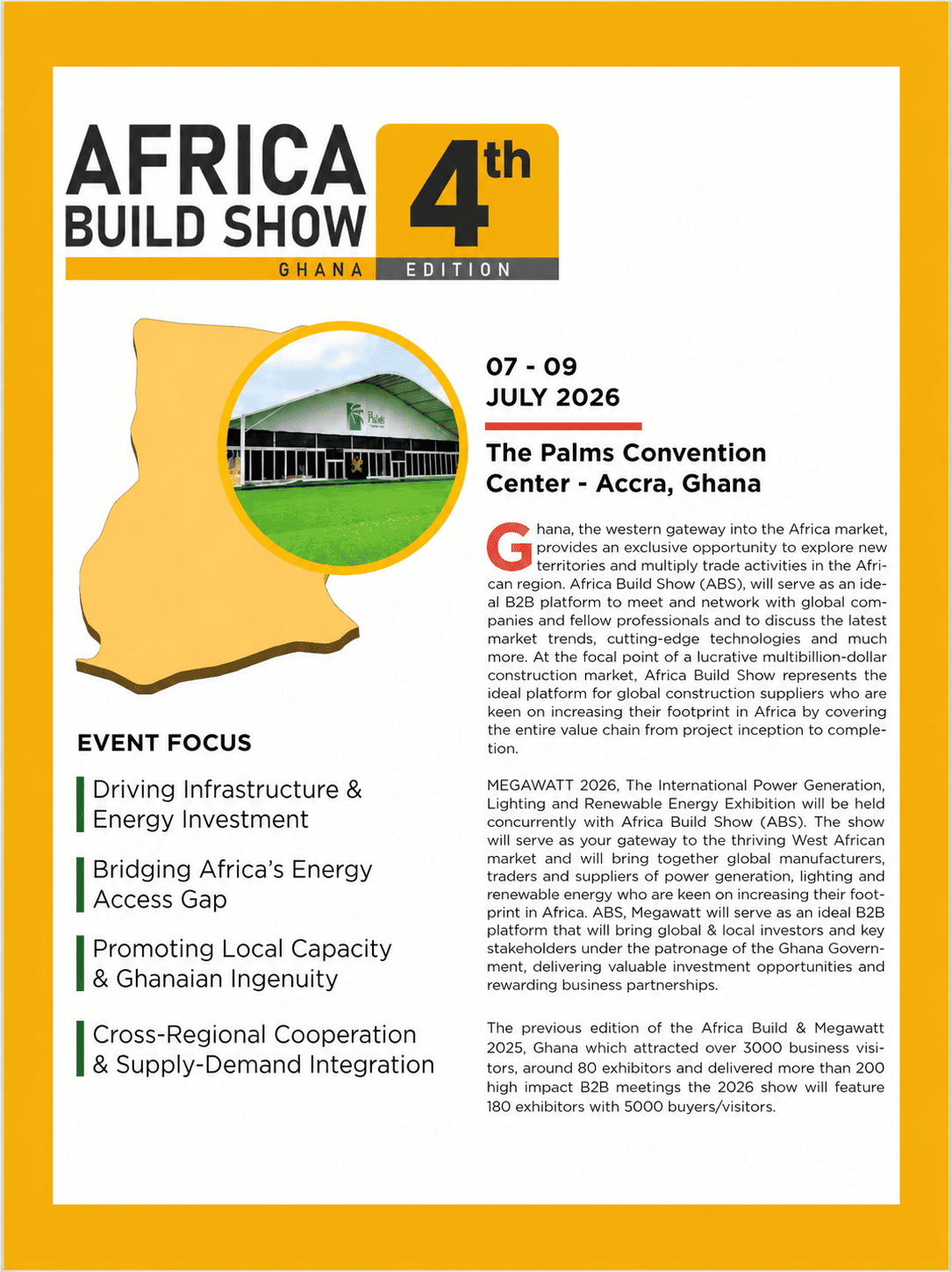 Chart showing can region. Africa Build Show (ABS), will serve as an ide‑