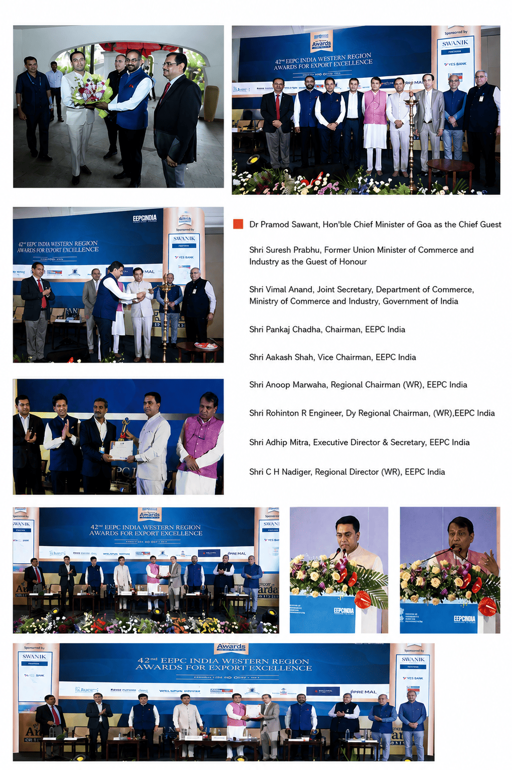 Chart showing Shri Aakash Shah, Vice Chairman, EEPC India