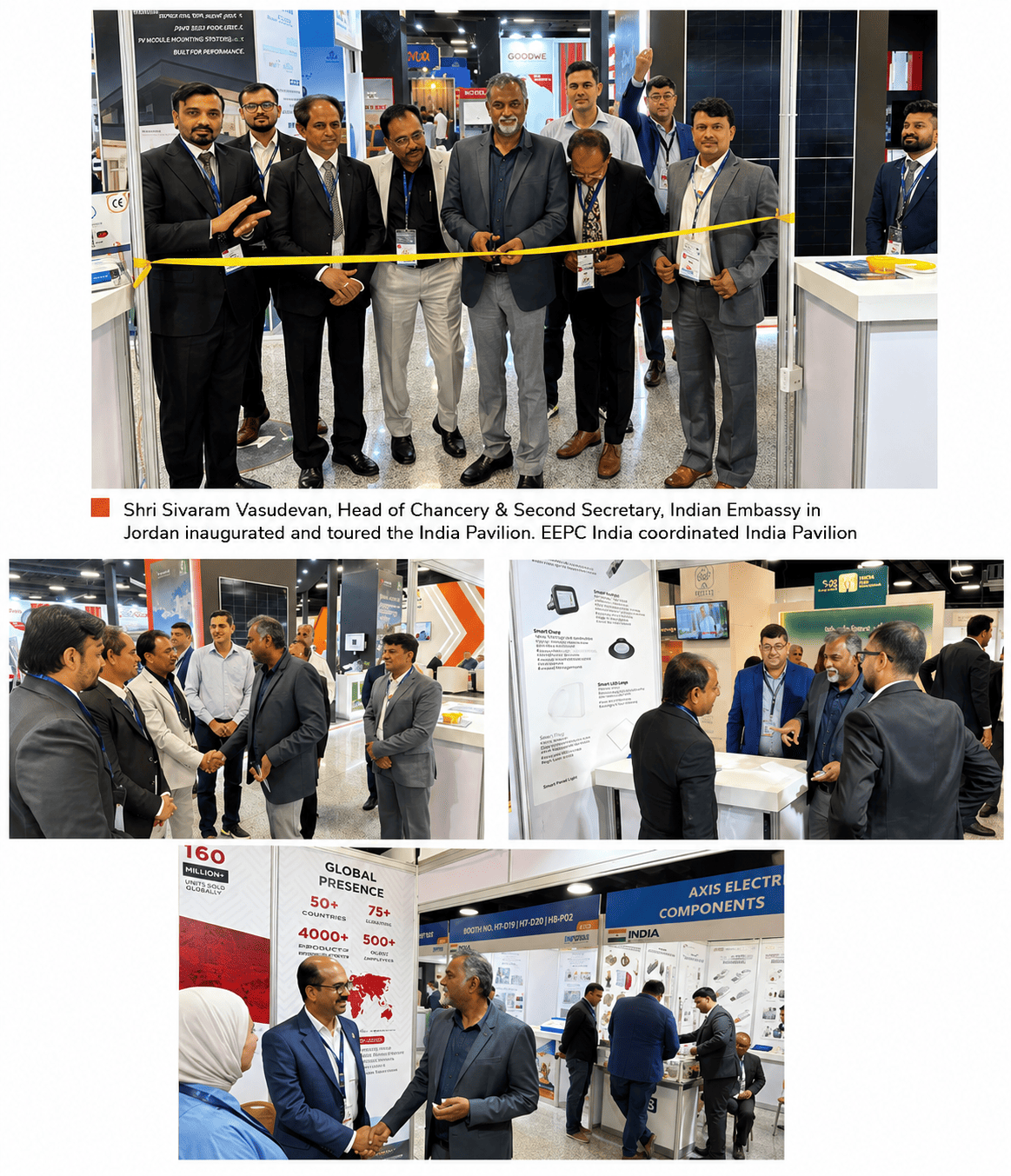 Chart showing in Jordan inaugurated and toured the India Pavilion. EEPC India coordinated
